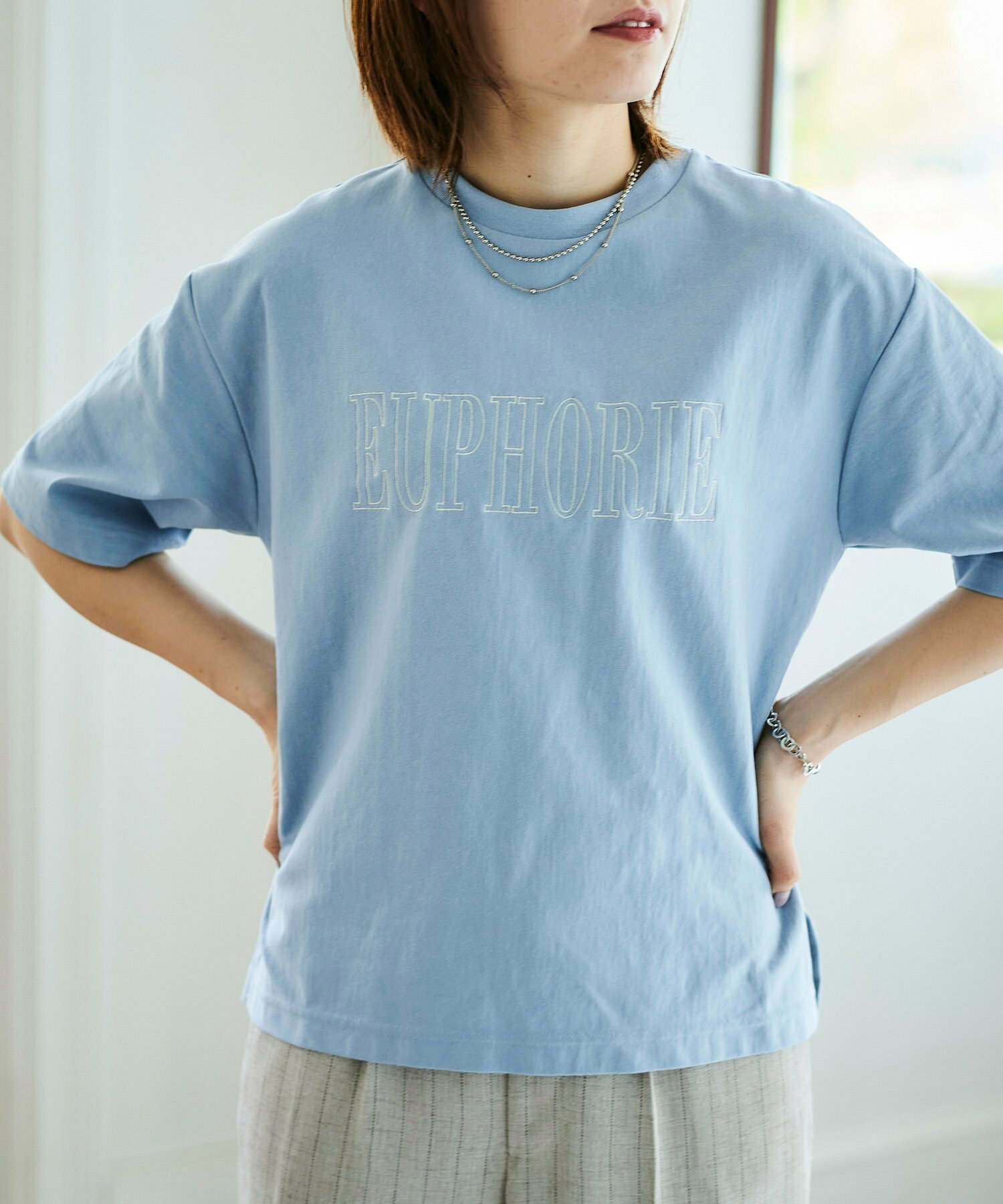 EUPHORIE刺繍ロゴTシャツ